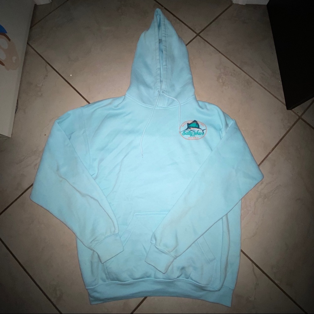 SALT WAVE CO BABY BLUE HOODIE